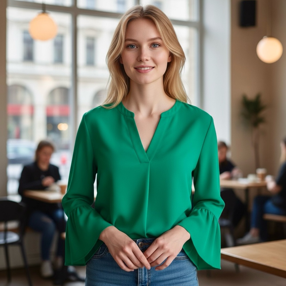 J. Crew | Women’s Green Blouse Size S Small - Picture 3 of 13